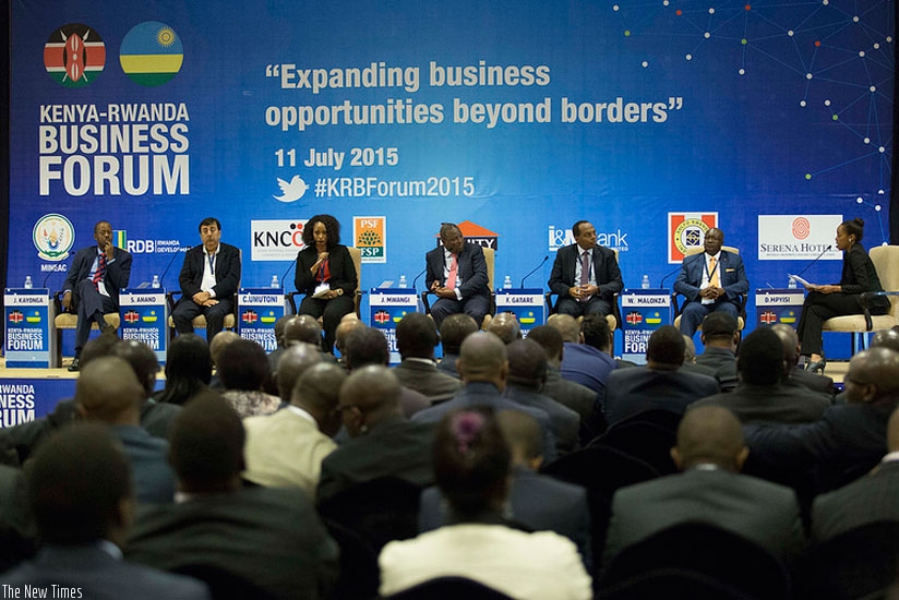 Panelists and participants at the Kenya-Rwanda Business Forum held last week. (Courtesy)