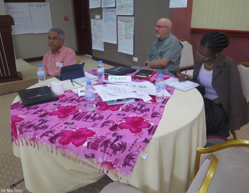 CEO Heifer International Ferrari (m) with other Heifer International officials. (Frank Namara)