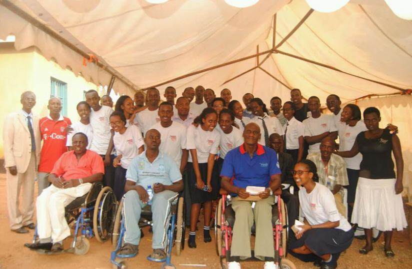 Students of Nu-Vision with some of the veterans on Saturday. (Courtesy)