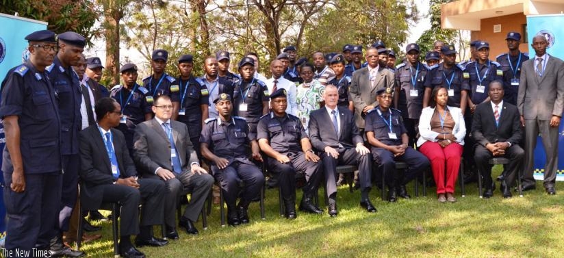 Participants at anti-counterfeit and pharmaceutical crimes workshop in Kigali yesterday. (Courtesy)