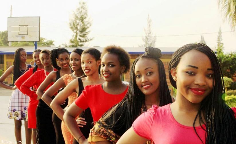The nine girls vying for the Miss St Patrick 2015 beauty queen crown. (Julius Bizimungu)