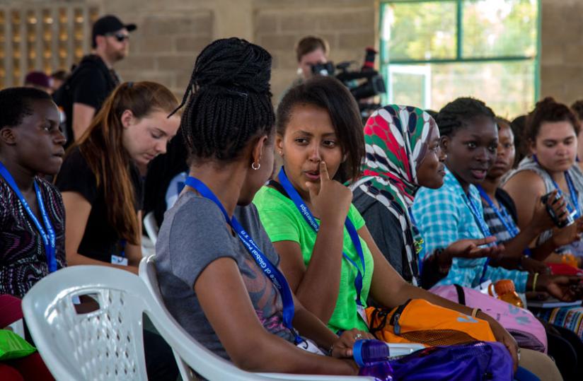 Some of the 120 participants of the  2015 WiSCi camp from the  United Sates and eight African countries. (Doreen Umutesi)