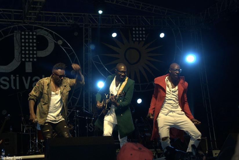 Sauti Sol do the Lipala dance during their performance. (All photos by Goodin Pictures)