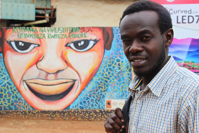 Ngabonziza's paintings and murals revolve around social themes. (Photos by Sarine Arslanian)