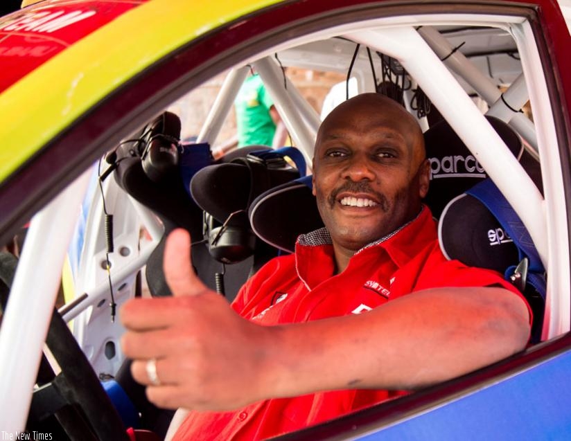 Ugandan driver Desh Kananura after wrecking yesterday. (Timothy Kisambira)