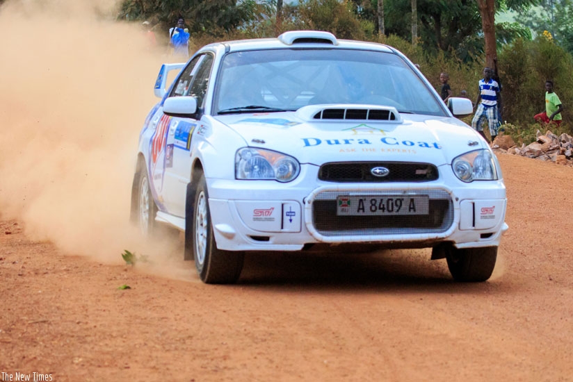 Burundian Valery Bukera (inset) is leading the Mt Gorilla rally after day one. (Timothy Kisambira)