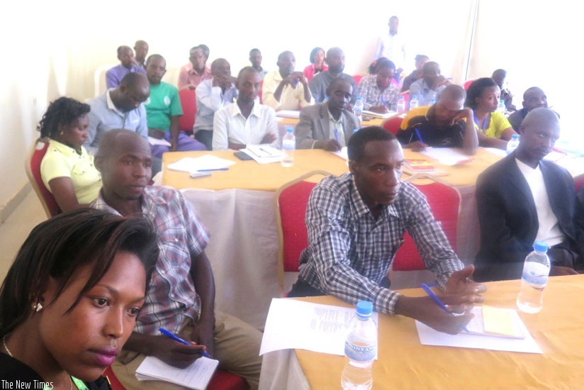 Maize farmers attend the training in Kayonza District. (Stephen Rwembeho)