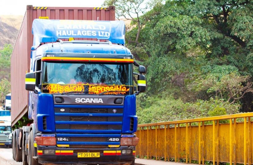 A truck crosses into the country at Rusumo border post from Tanzania in 2013. The Central Corridor is being positioned to become a regional trade route hub. (File)