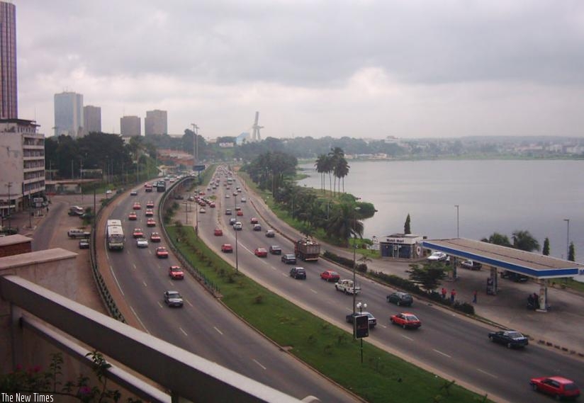 AS view of Abidjan with the orange cabs. (Patrick Buchana)