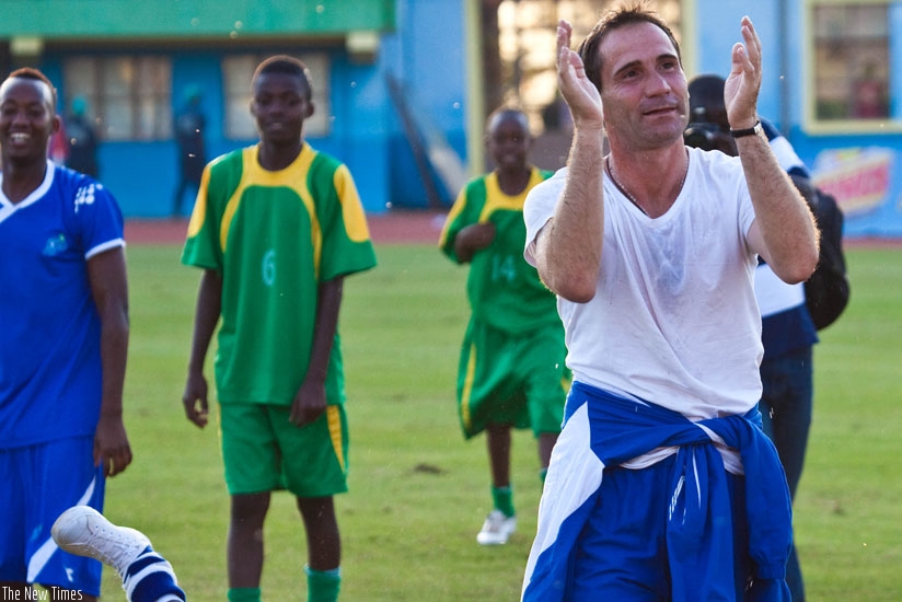 Gomes celebrates with fans after guiding Rayon Sports to the 2012 league title. The Frenchman has been linked with a return to the club. (File)