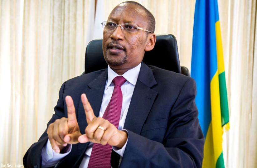 Rwangombwa during the interview with this newspaper last week. (Teddy Kamanzi)