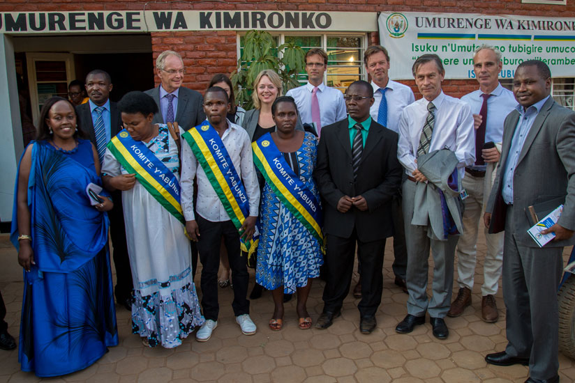 A group photo of the Dutch lawmakers and other officials at Kimironko Sector.(All photos by Doreen Umutesi)