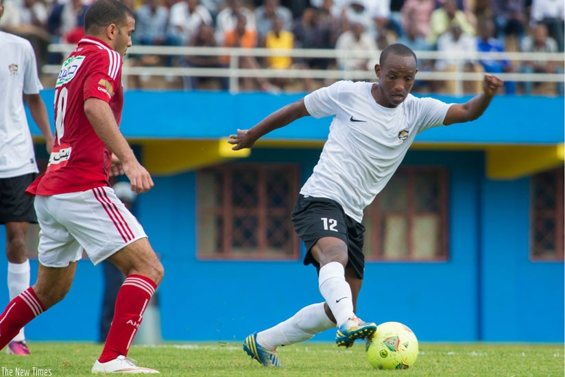 APR left winger Jean Claude Iranzi (R) will play a crucial role for his side against Police today. (File)