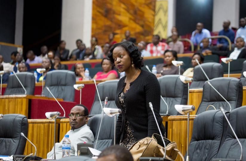  EALA legislator Susan Nakawuki contributes to assembly debate during a session in Kigali last year. (File)
