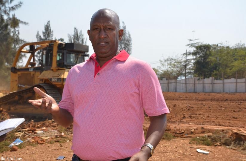 The Managing Director of Expert Company Ltd Protais Segatabazi at the site of the four-star hotel in Remera. (Sam Ngendahimana)