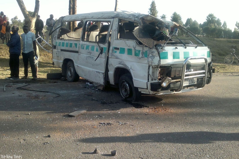 The car which involved in the Burera accident. (Jean d'Amour Mbonyinshuti)