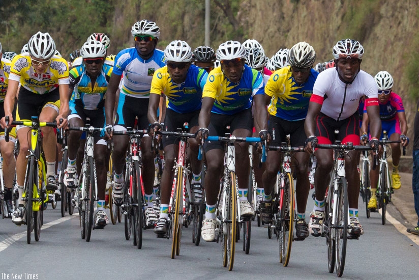 Rwandan cyclists in a peloton during a past Tour du Rwanda edition. (File)