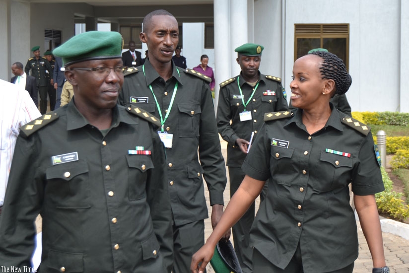 Some of participants at the peace support operations logistics course at Rwanda Peace Academy yesterday. (Jean d'Amour Mbonyinshuti)