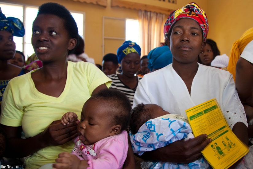 Mothers wait for service at Busanza Health Centre in Kanombe last year. (File)