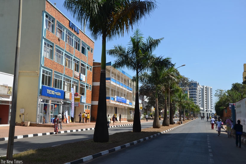 KN 4 Avenue is now a car-free zone after Kigali started to  implement the green transport policy last week. (File)