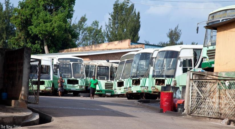 Some of the ONATRACOM buses that broke down and are parked in Nyamirambo. ONTRACOM  is one of the commercial public institutions. (Timothy Kisambira)
