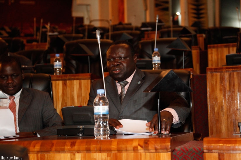 MP Christophe Bazivamo (Rwanda) speaks during a session on Kigali last year. (File)