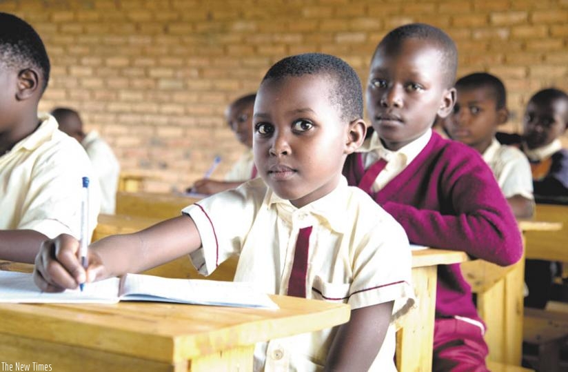 Pupils of Rusheshe Primary School in Kicukiro District in class on February 4. (File)