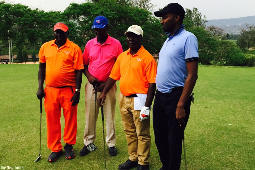 Members of Kigali Golf Club together with their Nigerian counterparts on Wednesday. (Courtesy)