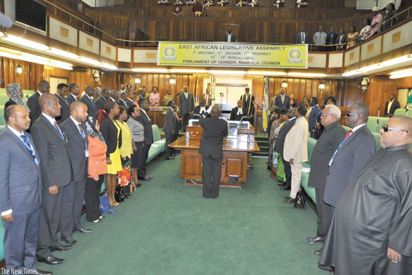 A past EALA session at the Ugandan parliament. (Courtesy)
