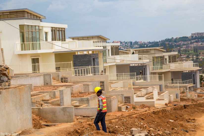 One of the villas under construction at Vision City estate. (All photos by Doreen Umutesi)