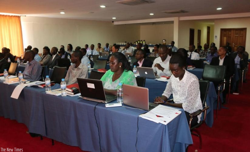 Participants from different sectors during the workshop in Kigali, yesterday. (Julius Bizimungu)