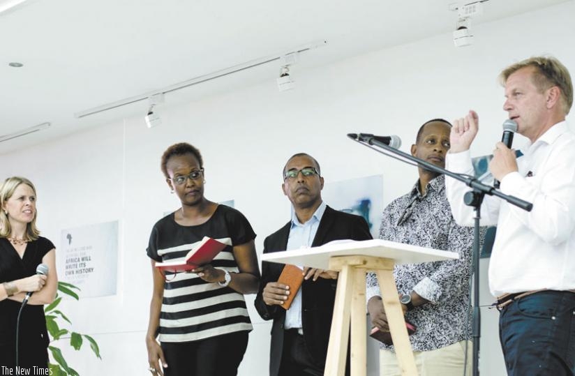 Panelists at a session during the 'Sweden@Rwanda' forum at Innovation Village at the Kigali Public Public Library rooftop. (Courtesy)
