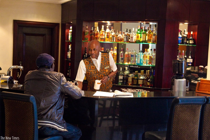 A waiter attends to a customer at the Kigali Serena Hotel. The world will mark customer service next week (File)