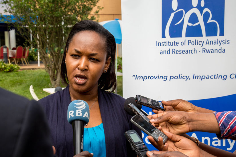 Mbabazi speaks to  journalists about the measures being taken to deal with unemployment, last week. (Doreen Umutesi)