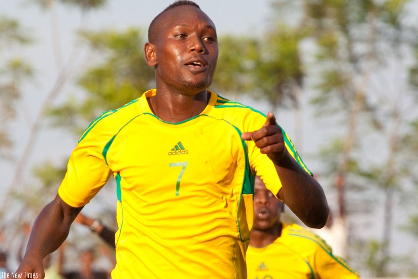 Rodriguez Murengezi became the first player to score a hat-trick in the Azam Rwanda Premier League this season. (T. Kisambira)