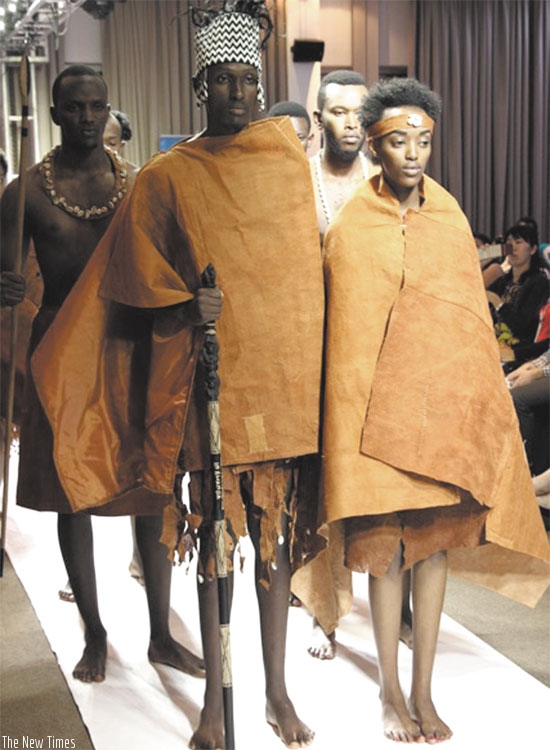 Models clad in a variety of collections depicting Rwandan culture.