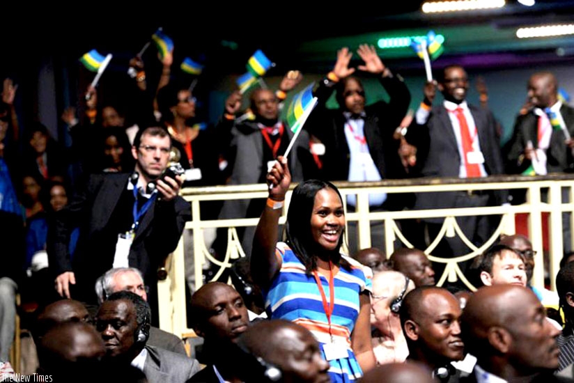 Participants cheer during the Rwanda Day in Toronto, Canada, last year. (File)