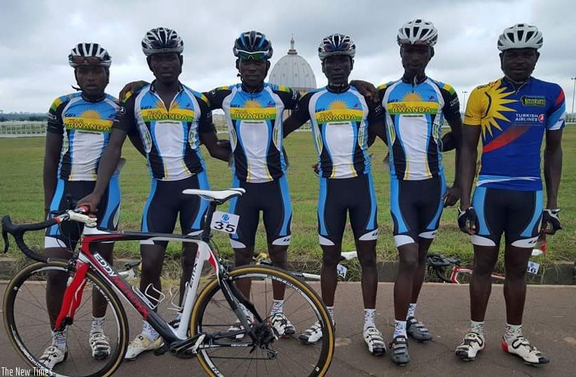 Team Rwanda riders pose for a group photo after winning the  Tour de Cote d'Ivoire on Friday. (Courtesy)