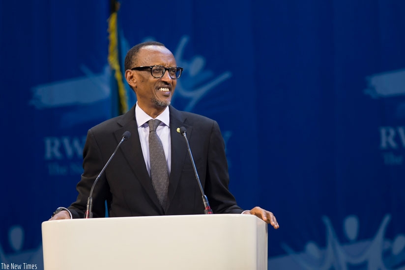 President Kagame addressing participants at the 7th edition of Rwanda Day in the Netherlands yesterday. The event brought together over four thousand Rwandans and friends of Rwanda from across the globe. (Village Urugwiro)