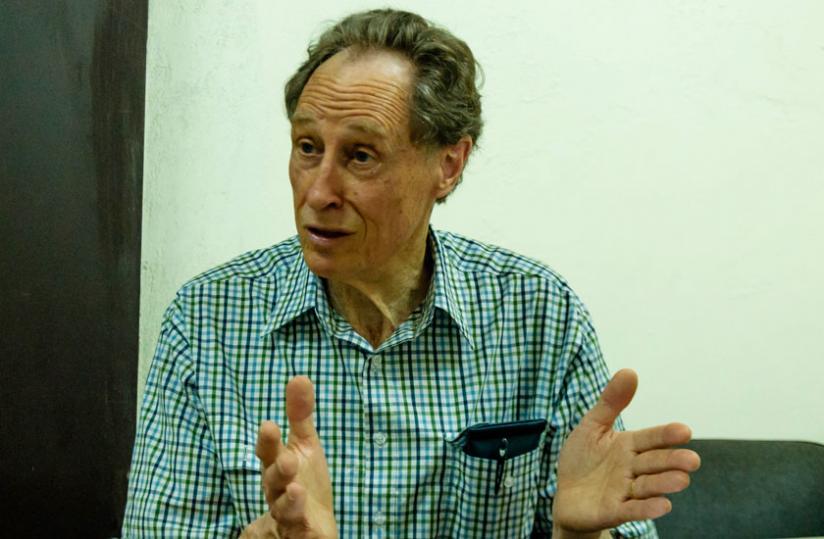 Steward explains more about his book during the interview. (Teddy Kamanzi)