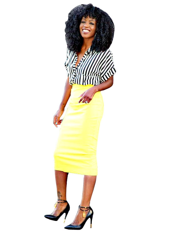 Pencil skirts look better with a tucked-in shirt. (Net photo)