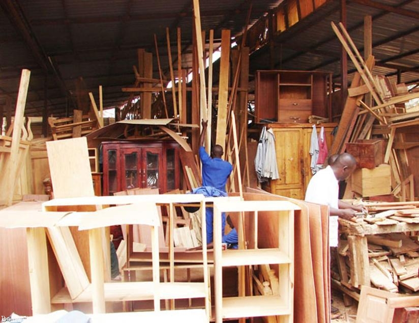 Carpenters in a workshop at Gakinjiro, Kigali. (File)