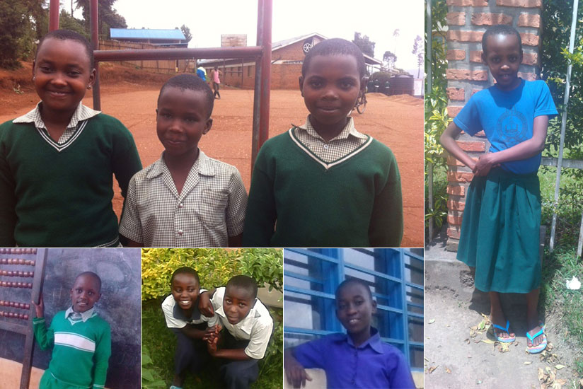 TOP LEFT, COUNTER CLOCKWISE: Fabiola (middle), and her two friends Sabrine (left) and Ruth (right), all 3 beneficiaries from Rulindo District; Teta Parfaite, a project participant from Gicumbi District; Nicole, from Rubavu District; Justine (left) with her friend Clemence, both beneficiaries from Ngororero District; Delice, a participant from Musanze District. (Photo courtesy of Imbuto Foundation)