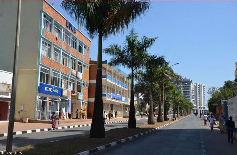 The car-free zone in Kigali city. City planners should explore ways to attract more businesses to such public spaces. (File)