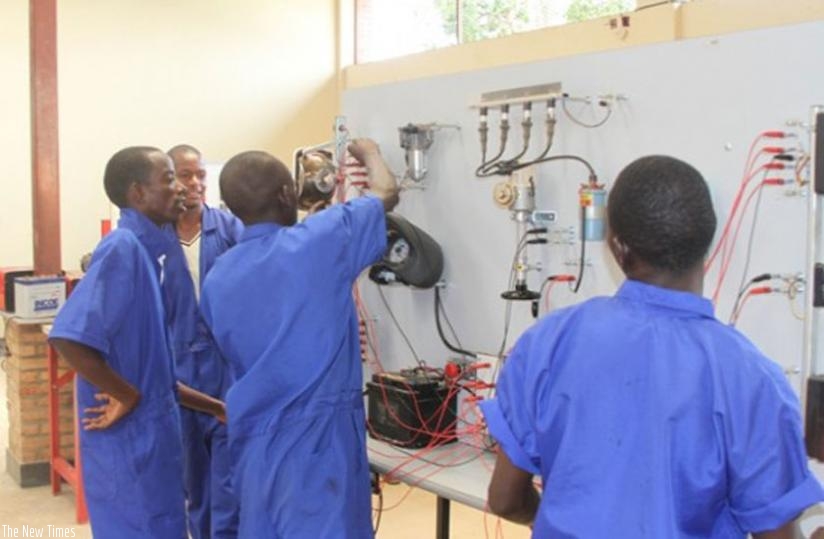 Electronics students make a demonstration during a past Technical and Vocational Education Training (TVET) expo. (File)