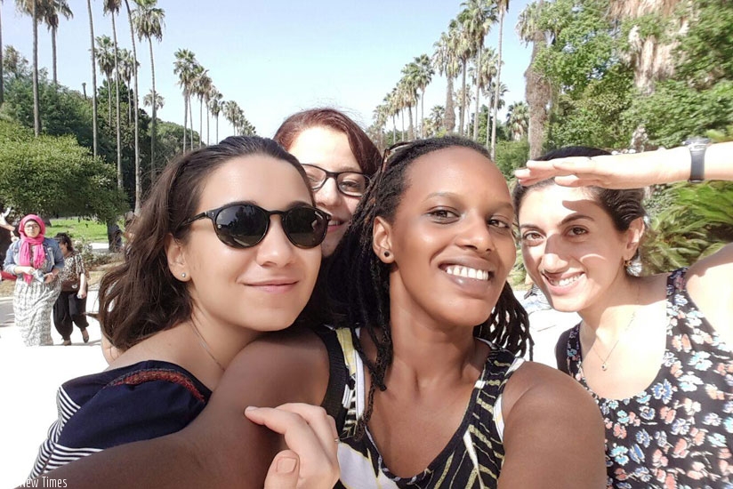 A selfie with new friends. (R-L) Houra, Me, Rima and Nahida at Jardin d'Essai. (Umutoni Kamatali)