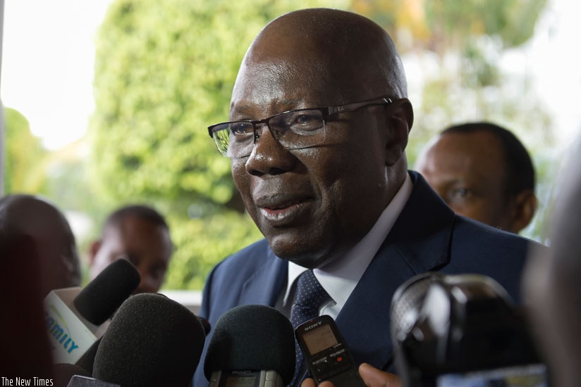 Maliu2019s Prime Minister Modibo Keita addresses journalists after meeting President Kagame yesterday. (Village Urugwiro)