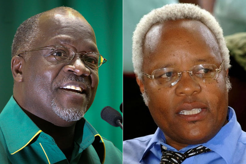 John Magufuli of CCM  (L) and Edward Lowassa of Chadema are the two front runners in the Tanzania presidential election that will be held today. (Internet photos)