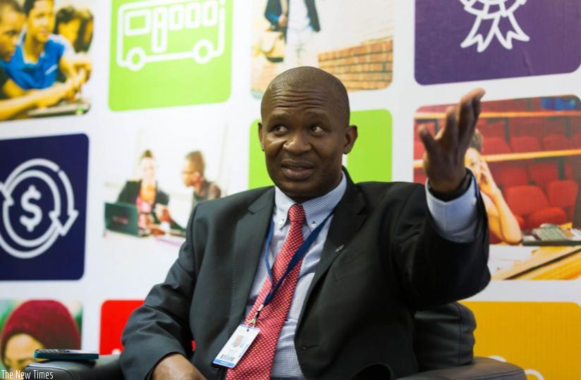 Makhofane  speaks during the interview with The New Times. (T. Kisambira)