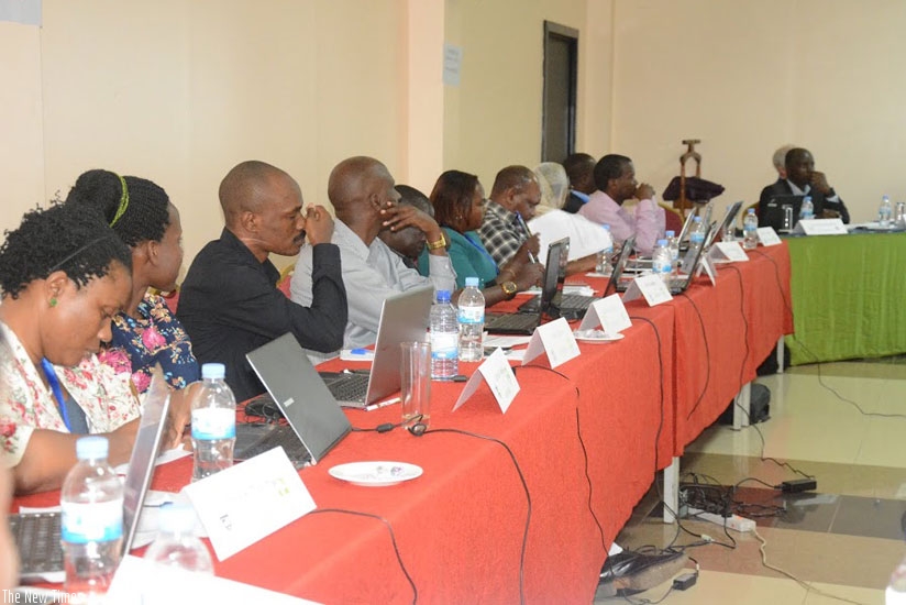 Some of the revenue officers who attended the workshop last week. (Eddie Nsabimana)